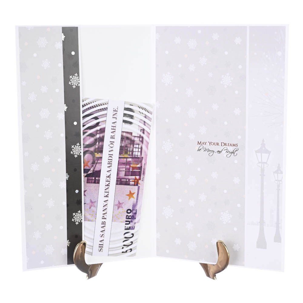 Hõbedaste detailidega talveöö jõulukaart - Image 2