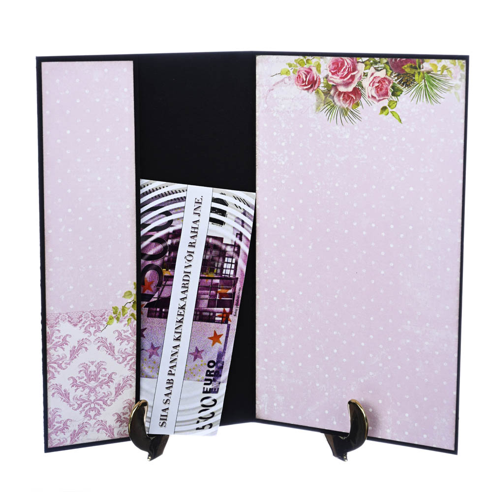 Roosa jõulukaart sädelevate roosidega - Image 2